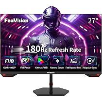 FeuVision 27 Inch 180Hz Gaming Monitor, FHD 1080p Monitor